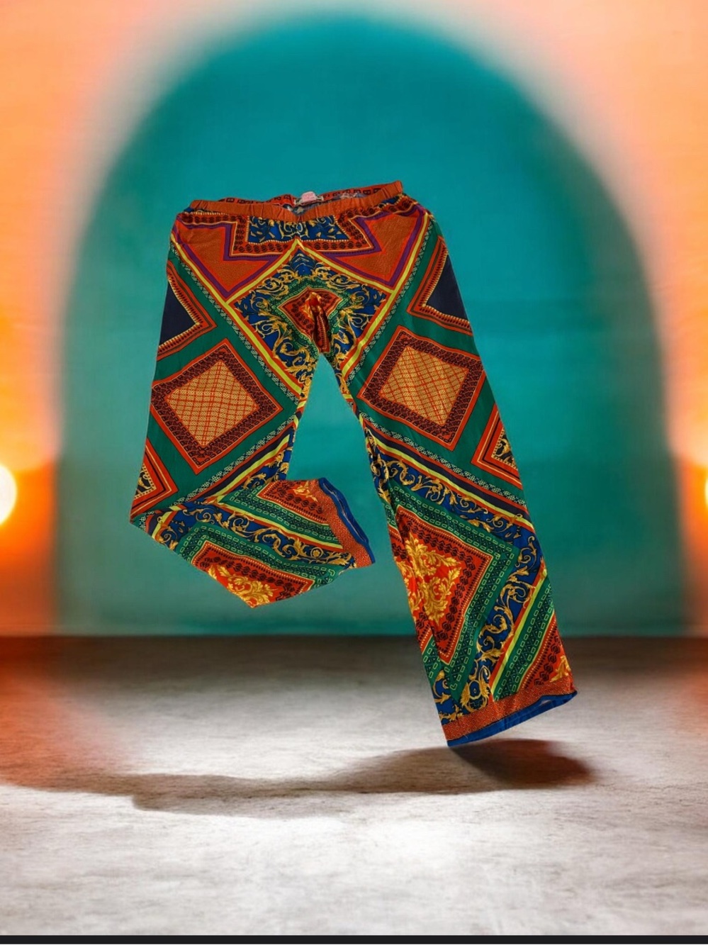 NWOT Women's Vibrant Multi-Color Patterned Pants